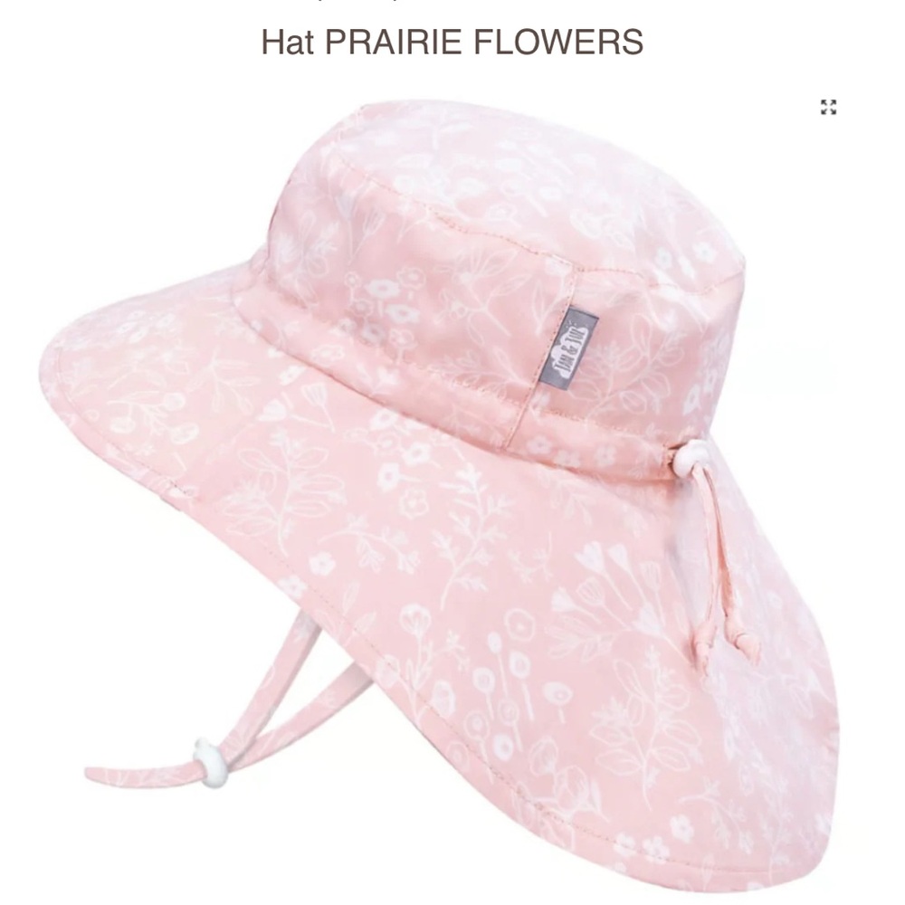 Pink Little girls (2-5 years) 50+ UPF cotton adjustable Sun Hat NWT